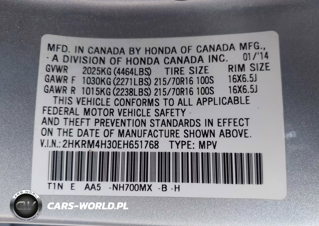 2014 Honda Cr-V Lx VIN:2HKRM4H30EH651768 - 9