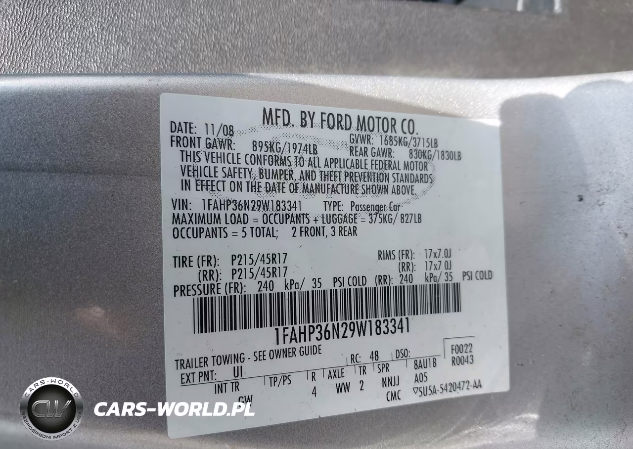 2009 Ford Focus Ses VIN:1FAHP36N29W183341 - 9