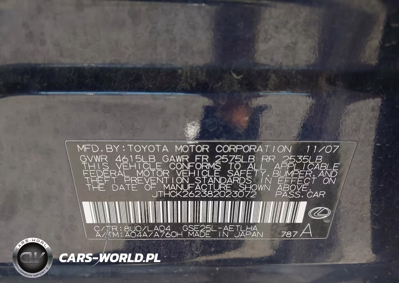 2008 Lexus Is 250 VIN:JTHCK262382023072 - 9