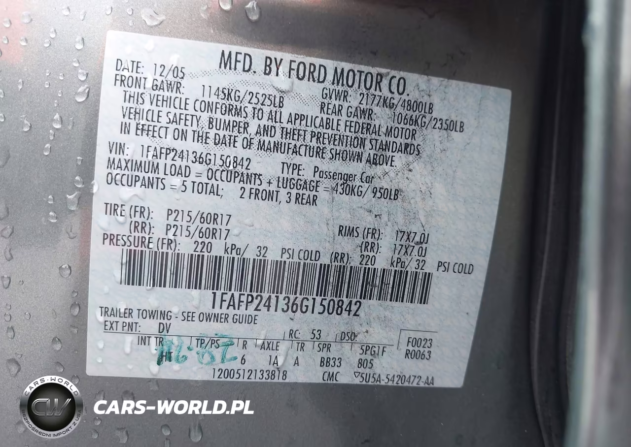 2006 Ford Five Hundred Sel VIN:1FAFP24136G150842 - 9