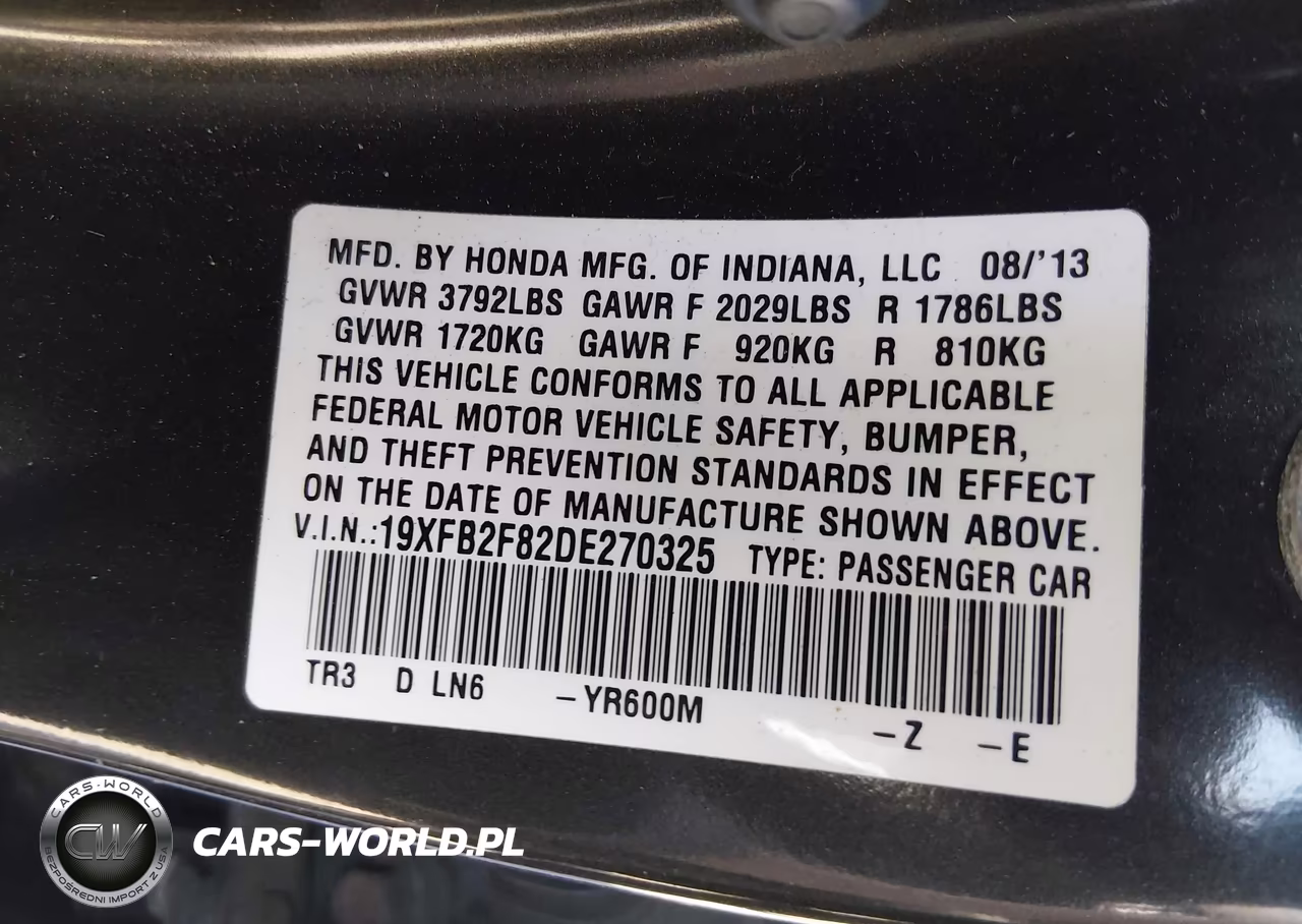 2013 Honda Civic Ex VIN:19XFB2F82DE270325 - 9