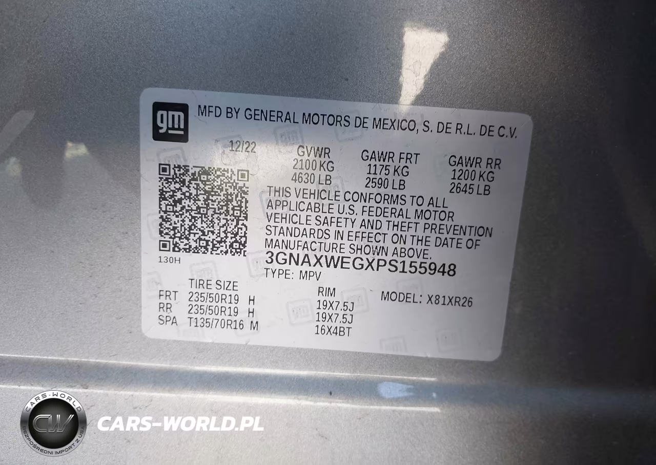 2023 Chevrolet Equinox Awd Rs VIN:3GNAXWEGXPS155948 - 9