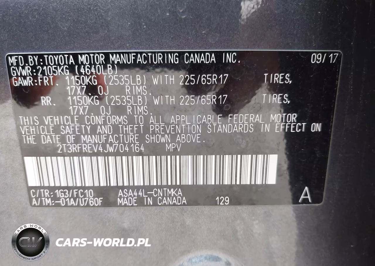 2018 Toyota Rav4 Xle VIN:2T3RFREV4JW704164 - 9