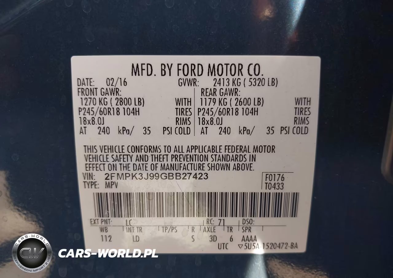 2016 Ford Edge Sel VIN:2FMPK3J99GBB27423 - 9