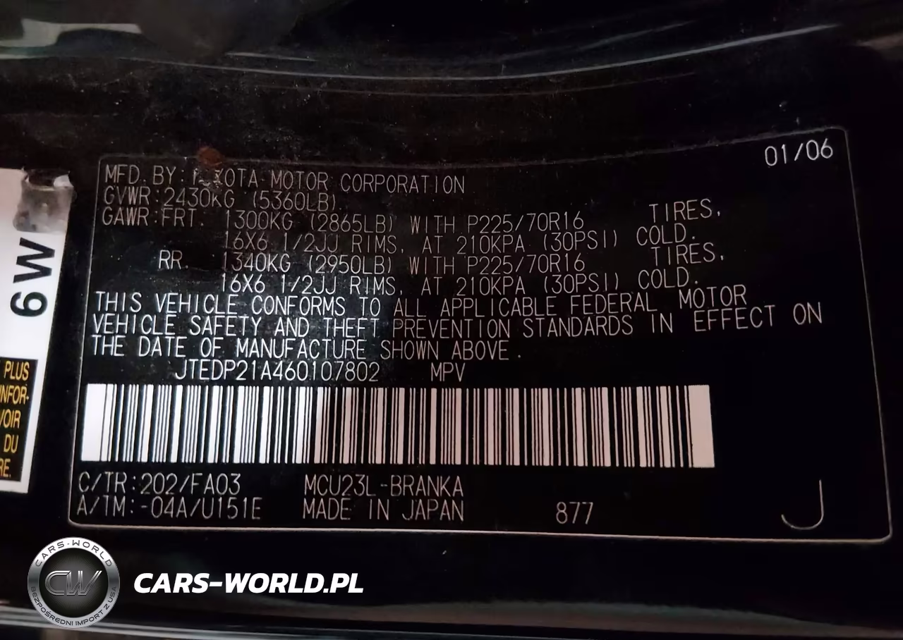 2006 Toyota Highlander V6 VIN:JTEDP21A460107802 - 9