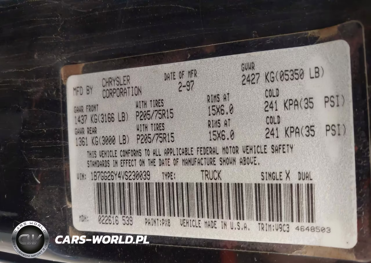 1997 Dodge Dakota Slt-Sport VIN:1B7GG26Y4VS230039 - 9