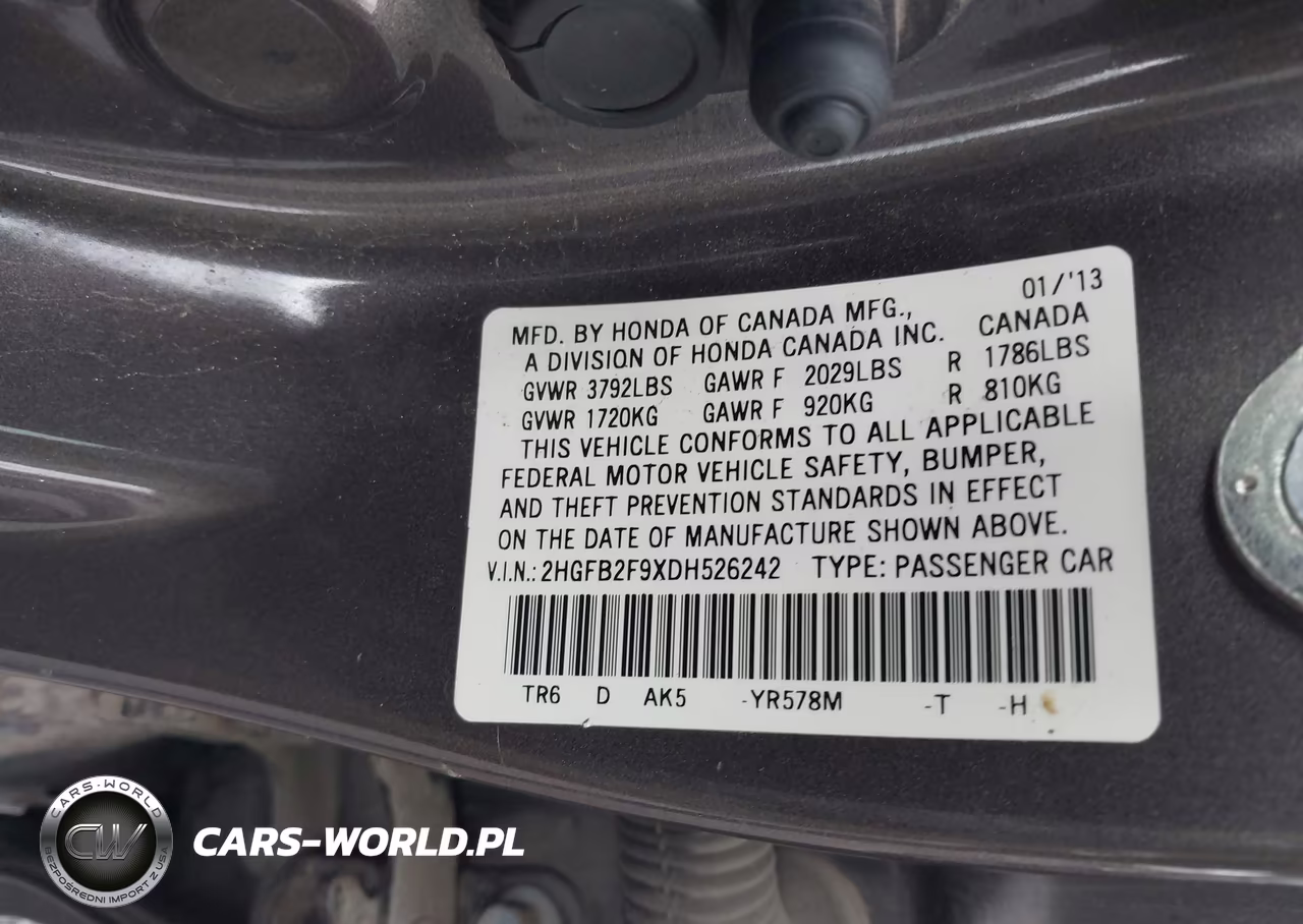 2013 Honda Civic Ex-L VIN:2HGFB2F9XDH526242 - 9