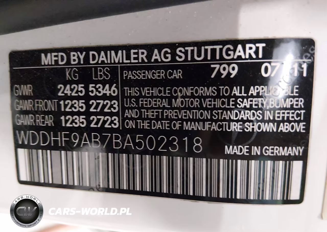 2011 Mercedes-Benz E 550 4Matic VIN:WDDHF9AB7BA502318 - 9