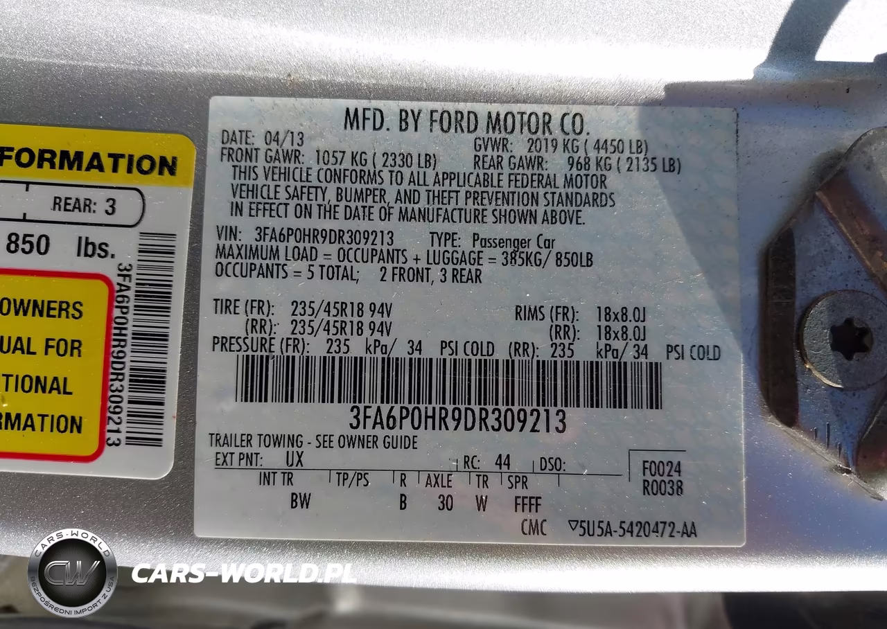 2013 Ford Fusion Se VIN:3FA6P0HR9DR309213 - 9