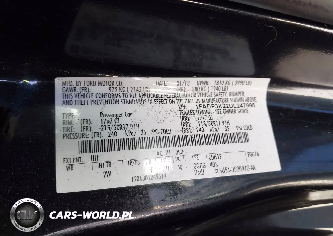 2013 Ford Focus Se VIN:1FADP3K22DL247995 - 9