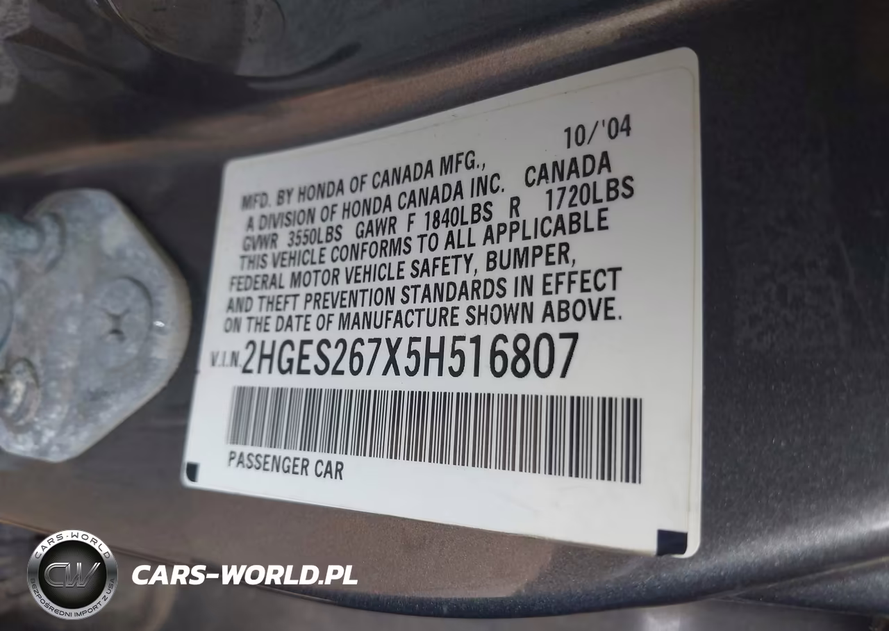 2005 Honda Civic Ex VIN:2HGES267X5H516807 - 9