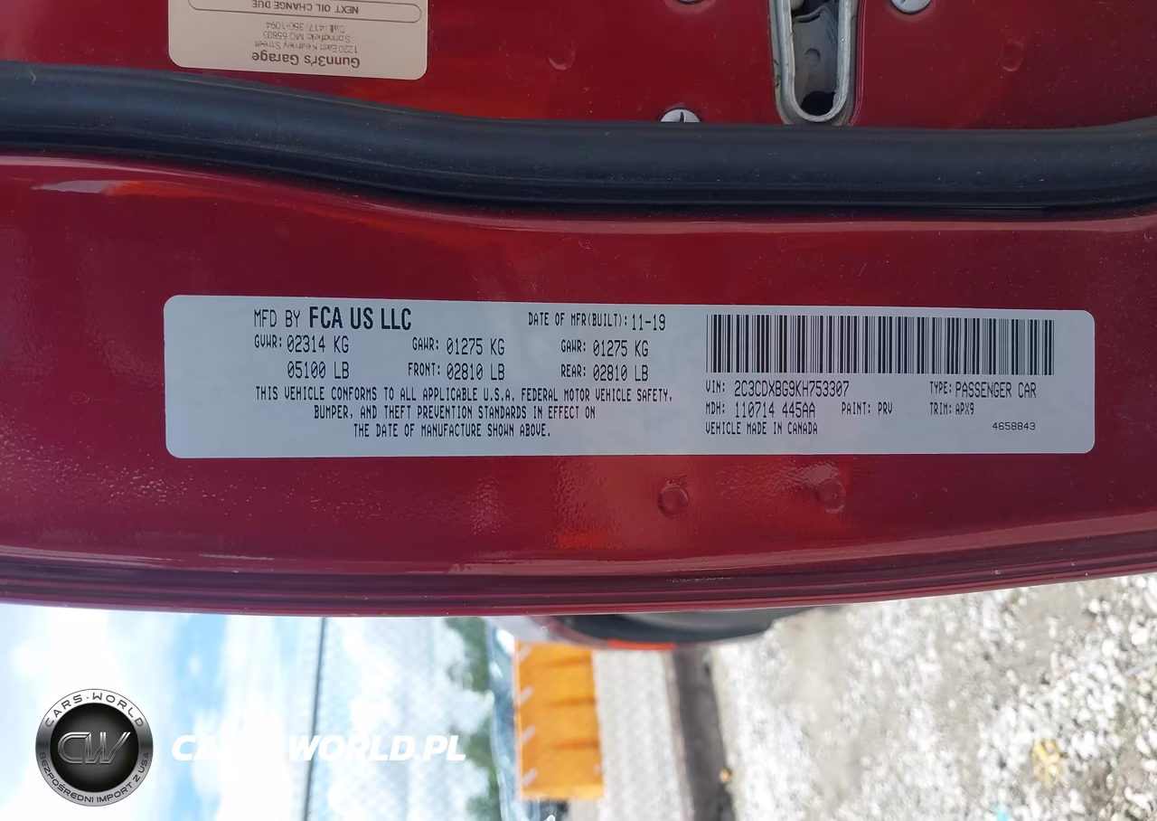 2019 Dodge Charger Sxt Rwd VIN:2C3CDXBG9KH753307 - 9