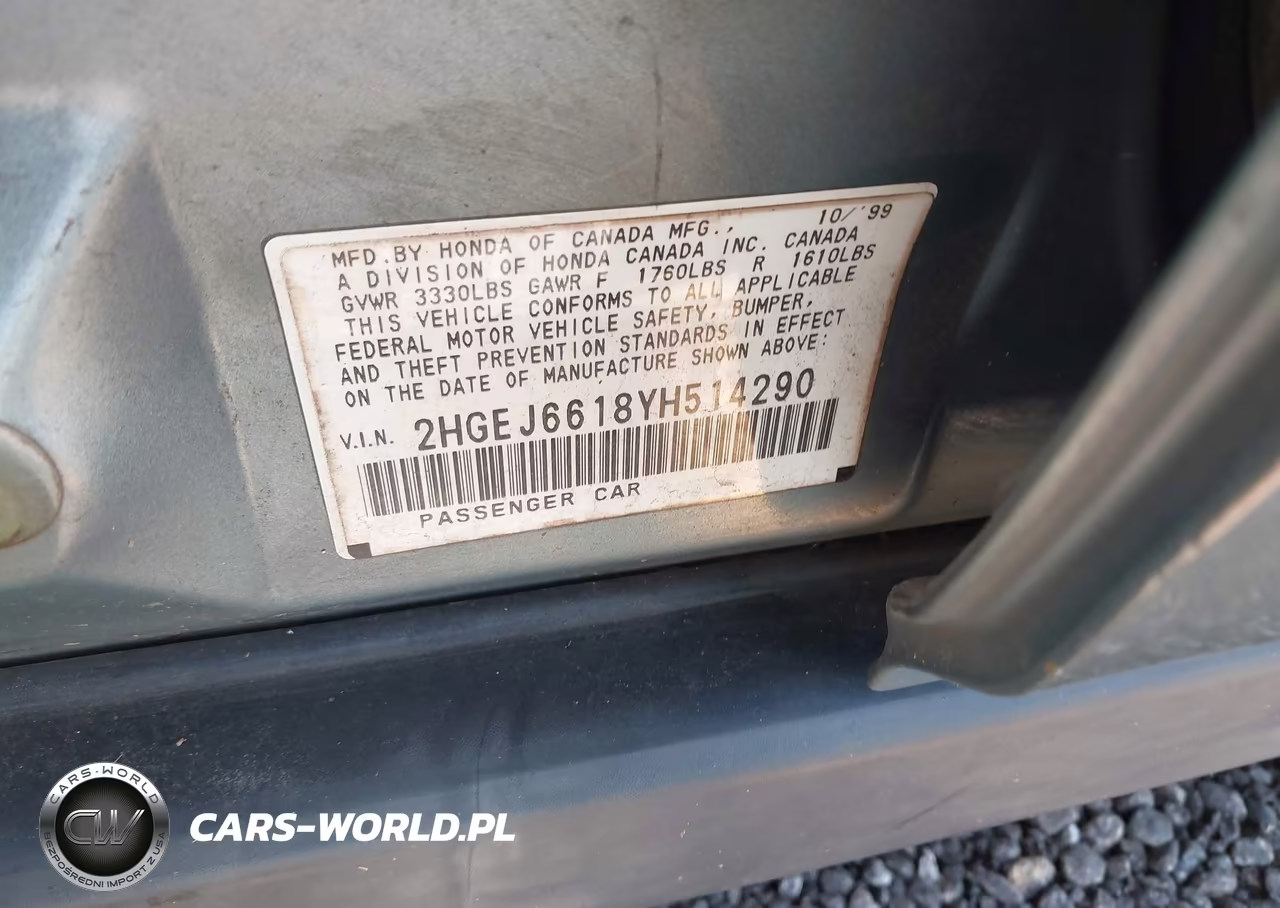 2000 Honda Civic Value Package VIN:2HGEJ6618YH514290 - 9