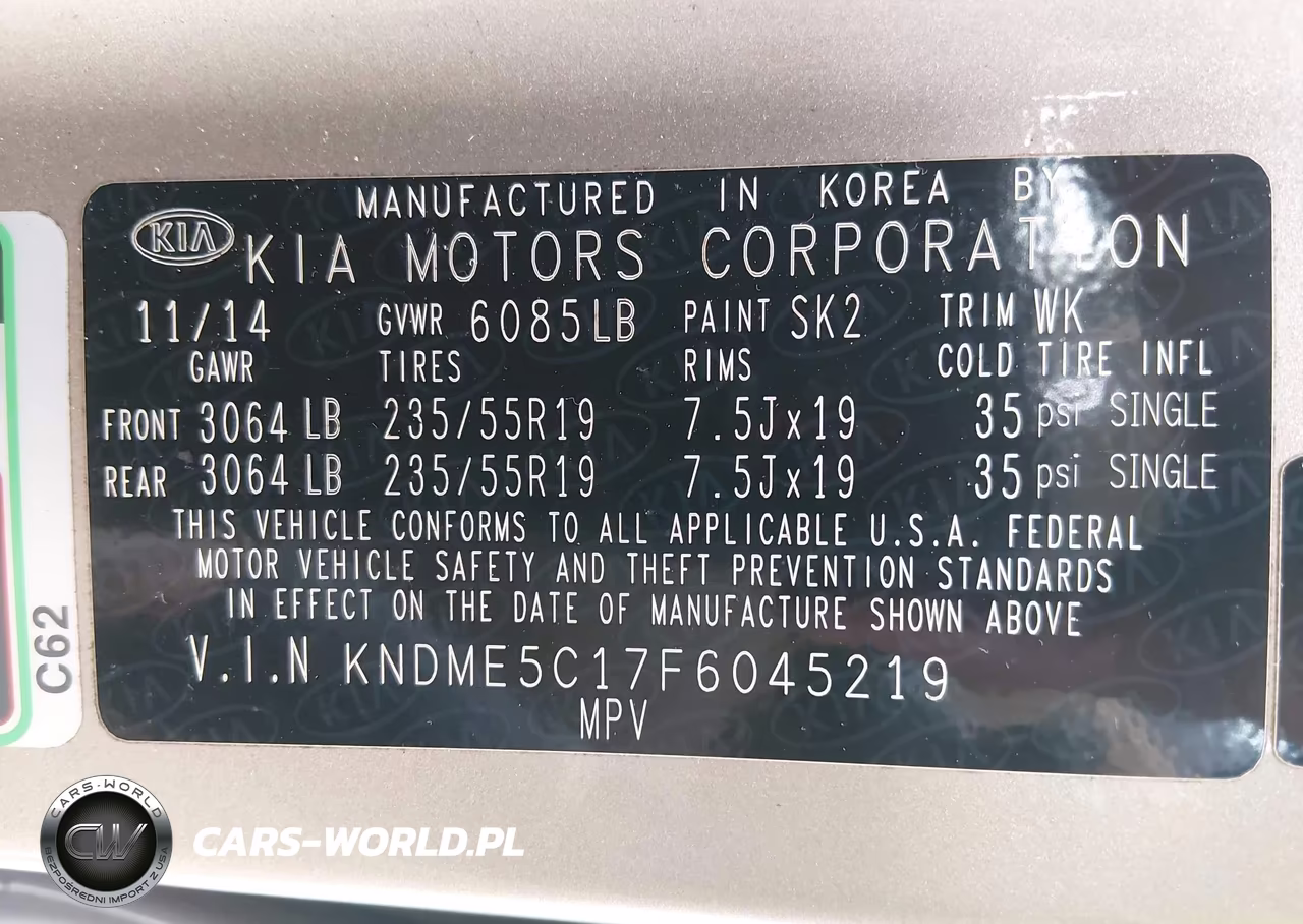 2015 Kia Sedona Sx Luxury VIN:KNDME5C17F6045219 - 9