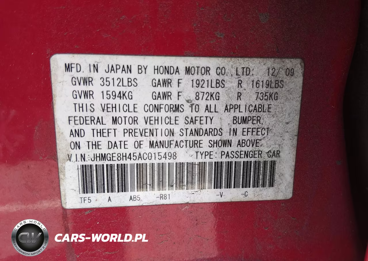 2010 Honda Fit Sport VIN:JHMGE8H45AC015498 - 9