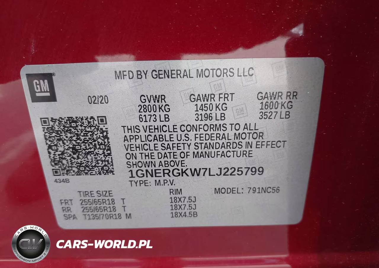 2020 Chevrolet Traverse Fwd Lt Cloth VIN:1GNERGKW7LJ225799 - 9