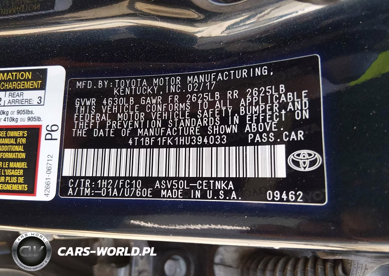 2017 Toyota Camry Le VIN:4T1BF1FK1HU394033 - 9