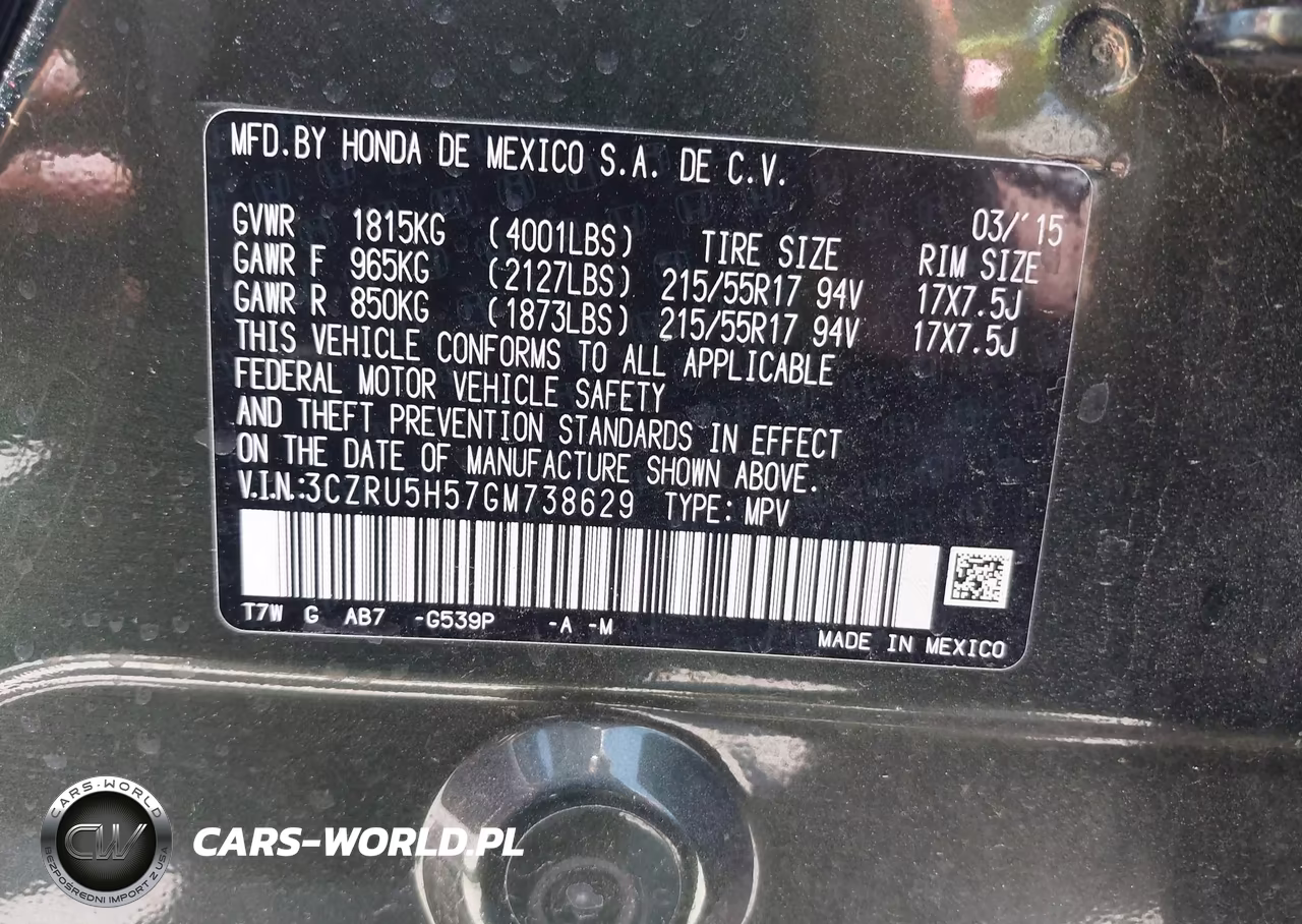 2016 Honda Hr-V Ex VIN:3CZRU5H57GM738629 - 9