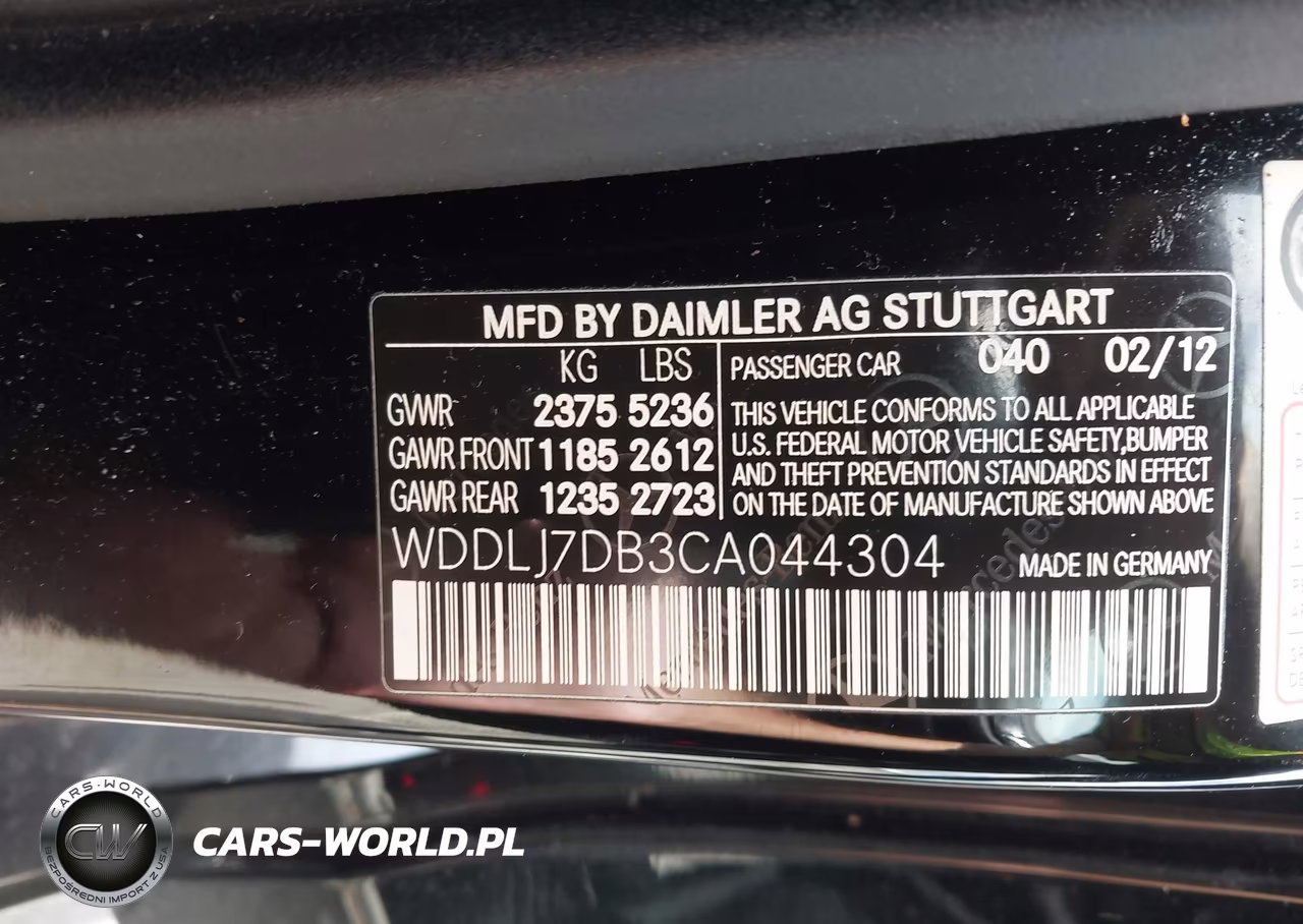 2012 Mercedes-Benz Cls 550 VIN:WDDLJ7DB3CA044304 - 9