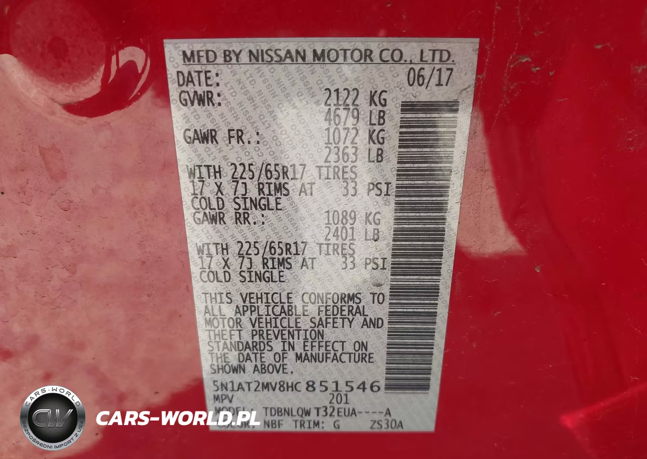 2017 Nissan Rogue Sv VIN:5N1AT2MV8HC851546 - 9