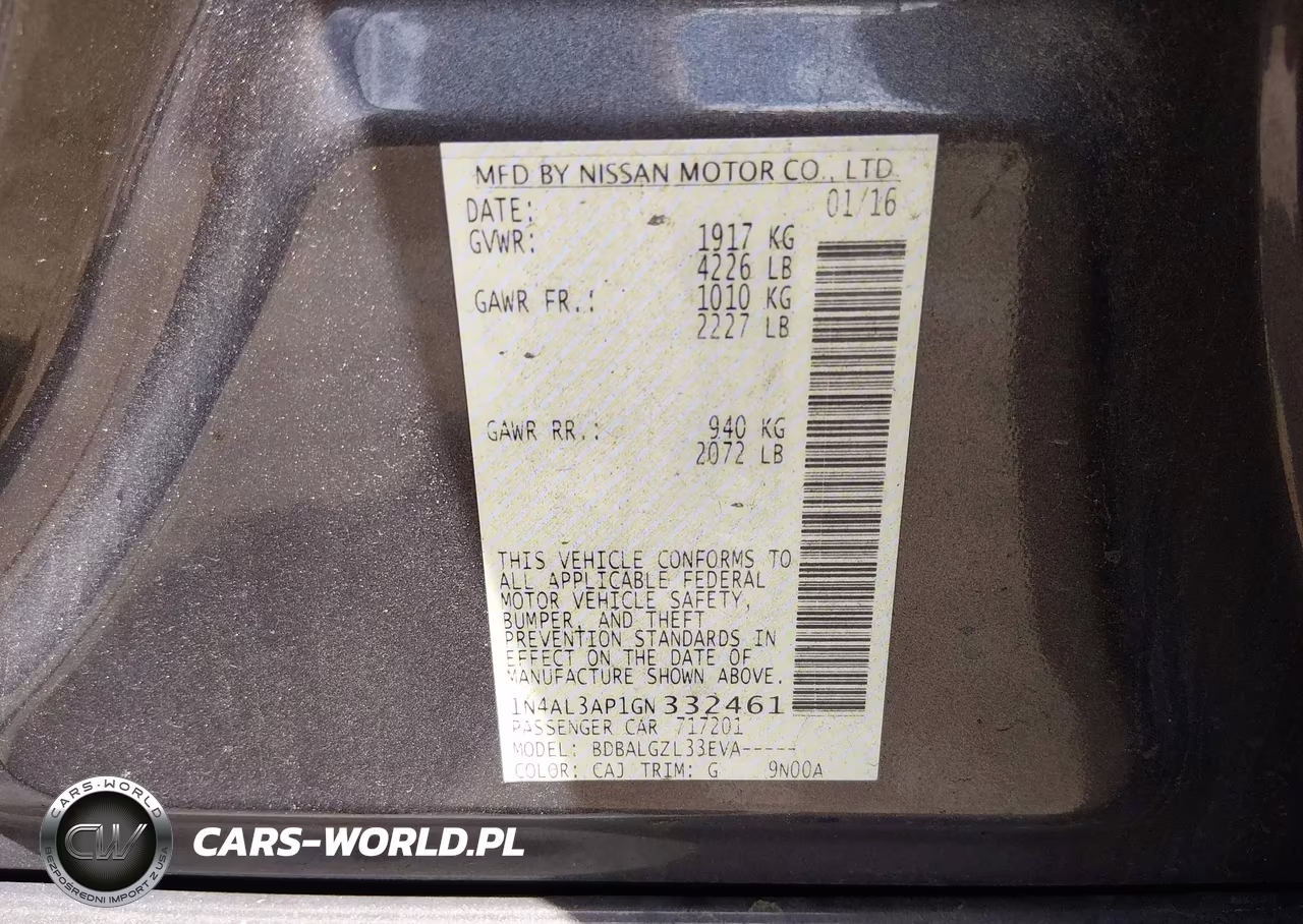 2016 Nissan Altima 2.5 S VIN:1N4AL3AP1GN332461 - 9