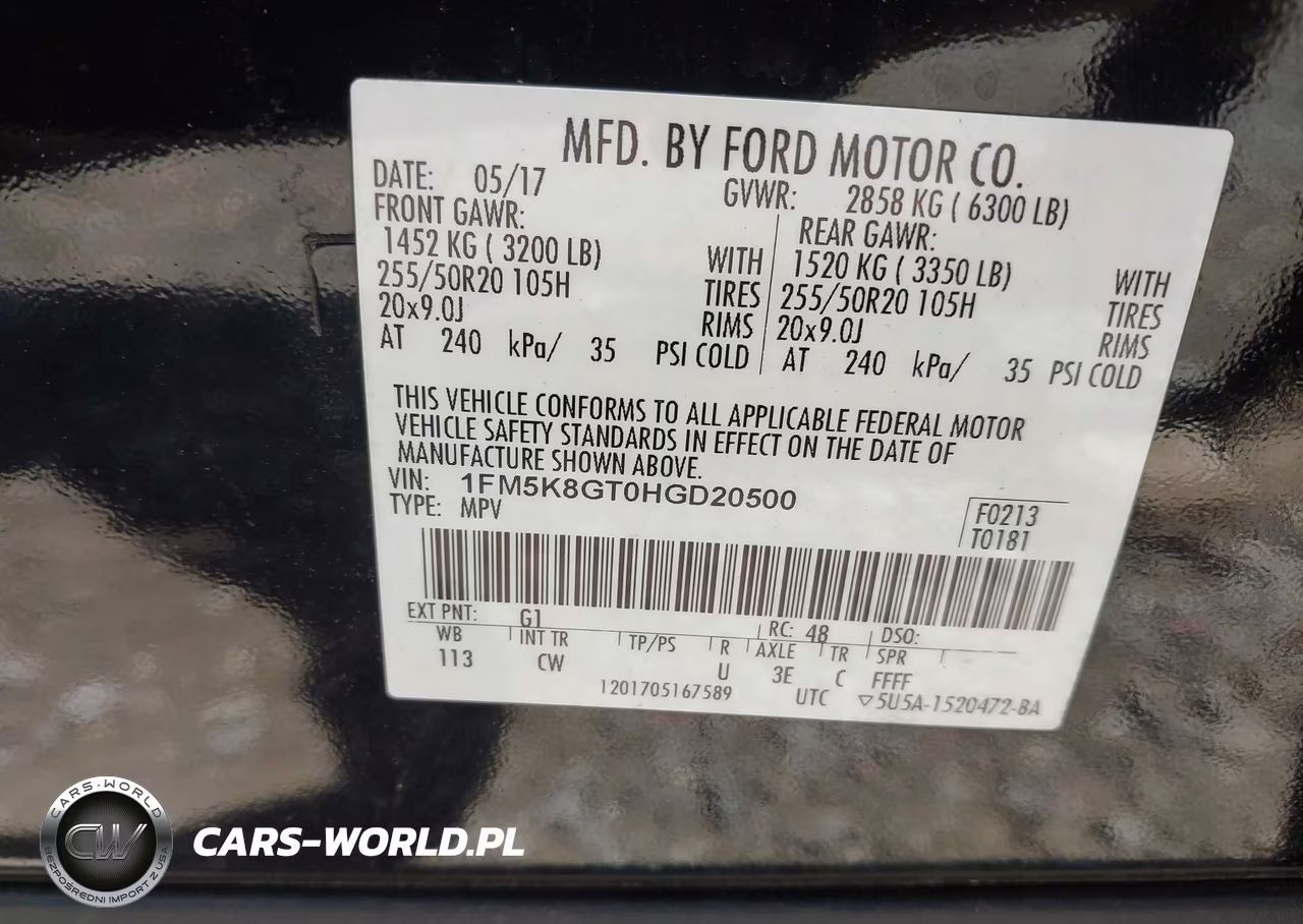 2017 Ford Explorer Sport VIN:1FM5K8GT0HGD20500 - 9