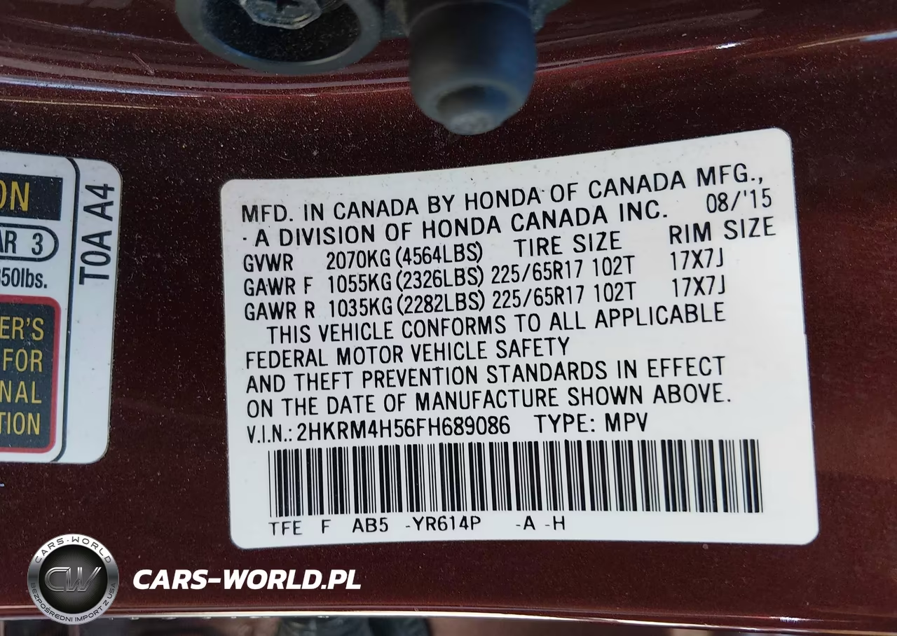2015 Honda Cr-V Ex VIN:2HKRM4H56FH689086 - 9