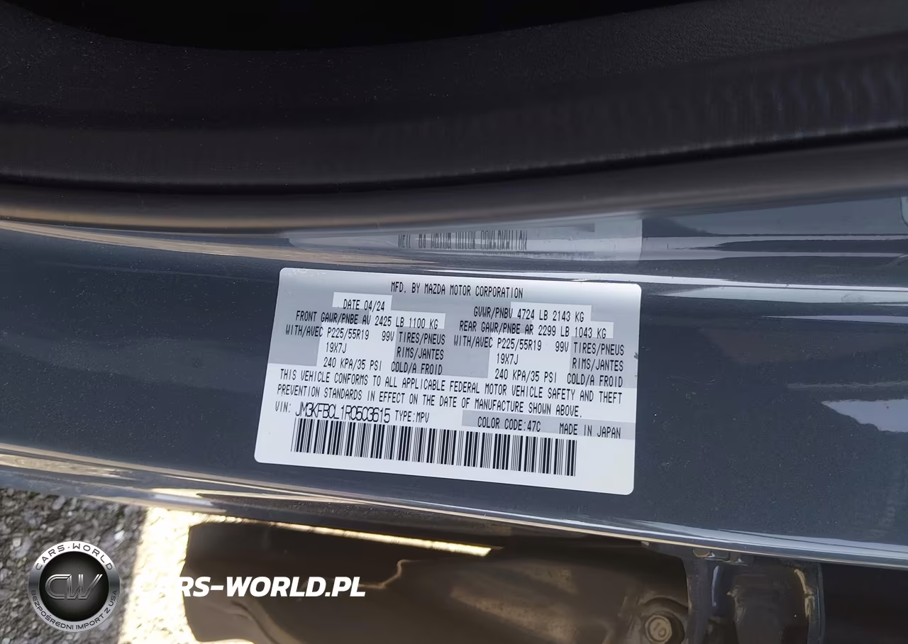 2024 Mazda Cx-5 2.5 S Carbon Edition VIN:JM3KFBCL1R0503615 - 9
