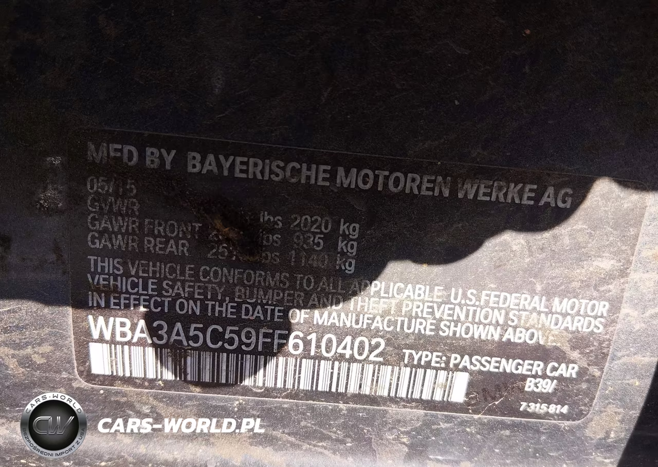2015 BMW 328I VIN:WBA3A5C59FF610402 - 9