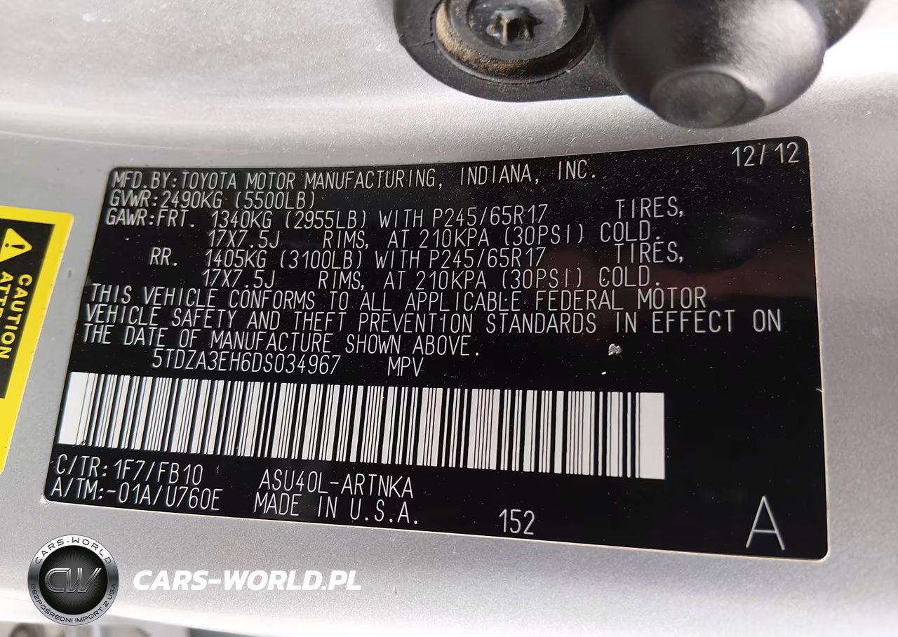2013 Toyota Highlander VIN:5TDZA3EH6DS034967 - 9