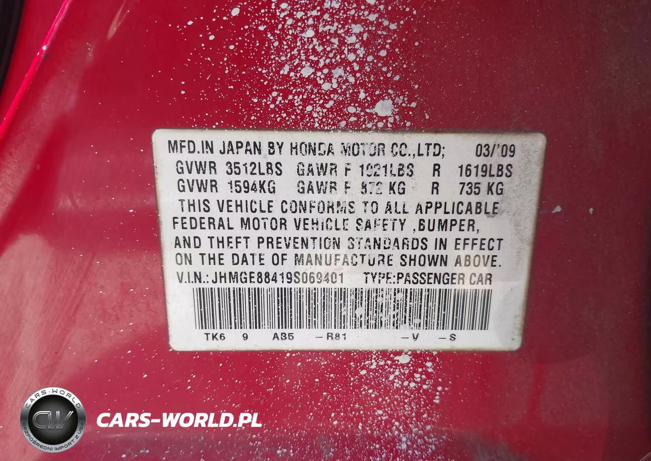 2009 Honda Fit Sport VIN:JHMGE88419S069401 - 9