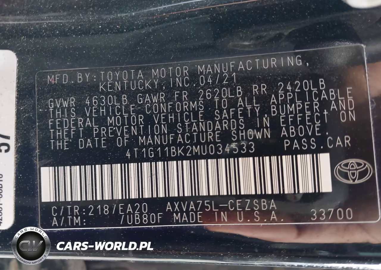 2021 Toyota Camry Se Awd VIN:4T1G11BK2MU034533 - 9