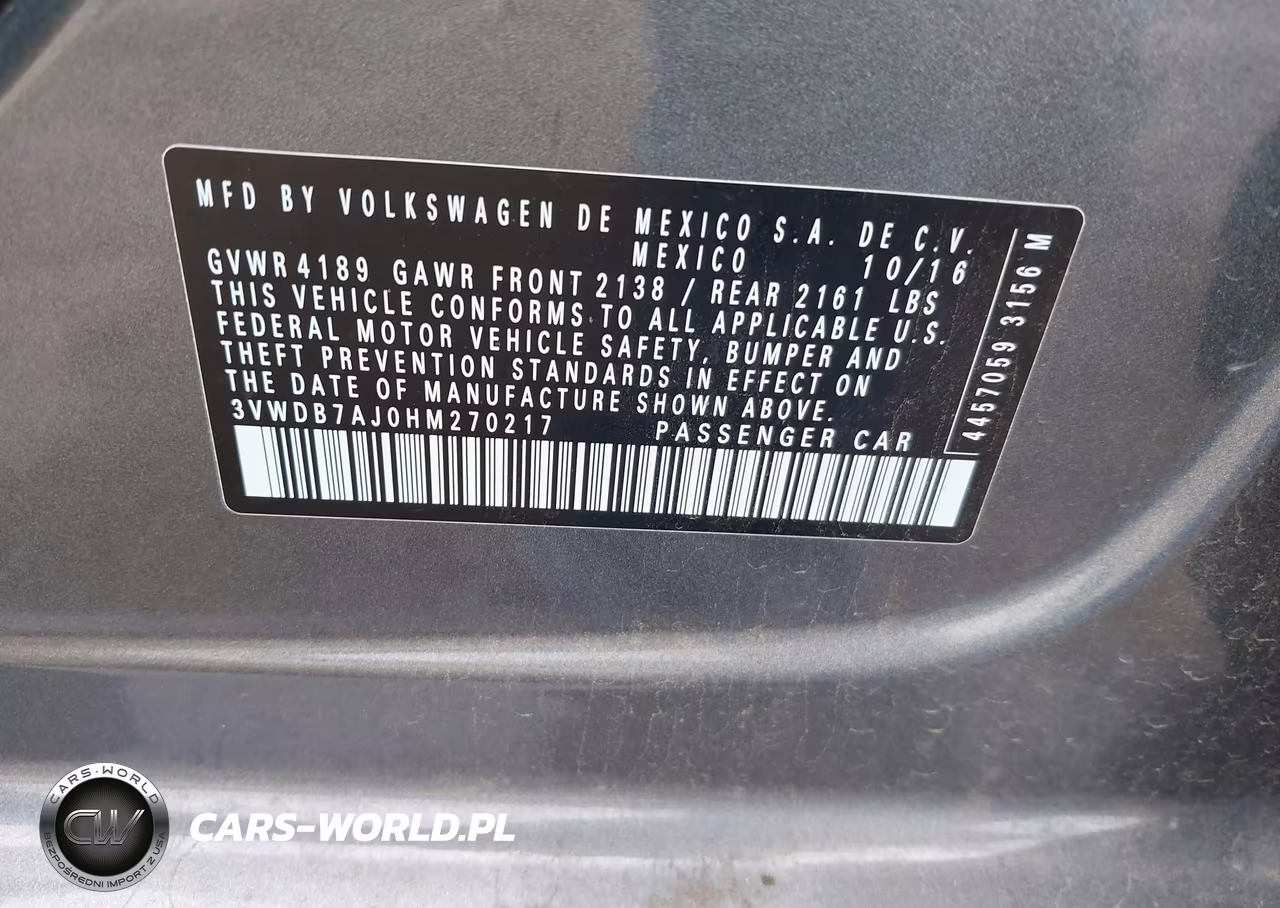 2017 Volkswagen Jetta 1.4T Se VIN:3VWDB7AJ0HM270217 - 9