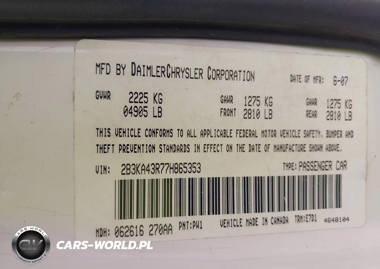 2007 Dodge Charger VIN:2B3KA43R77H865353 - 9