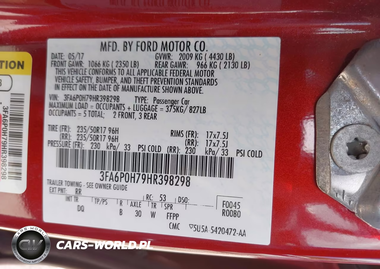 2017 Ford Fusion Se VIN:3FA6P0H79HR398298 - 9