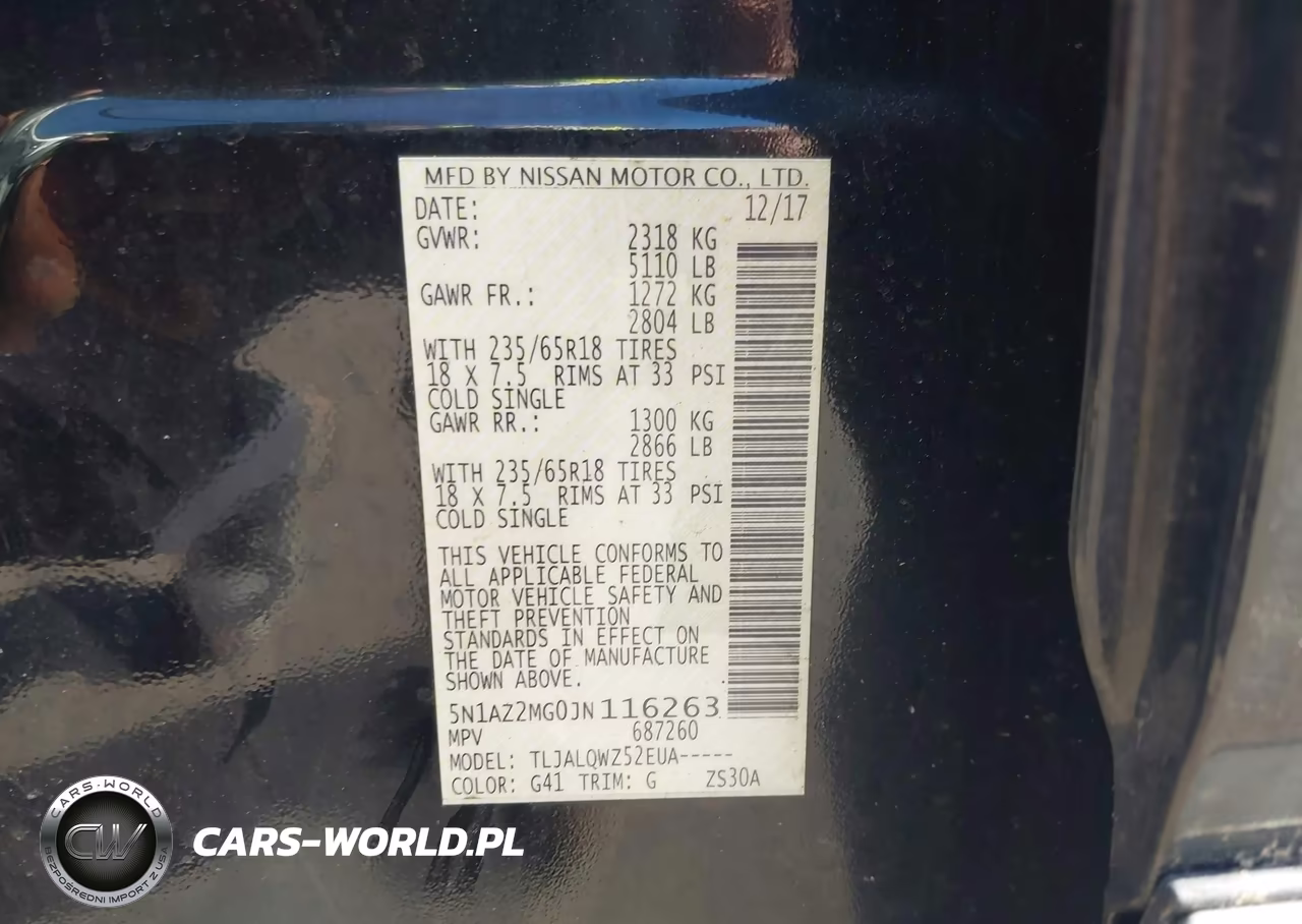 2018 Nissan Murano Sv VIN:5N1AZ2MG0JN116263 - 9