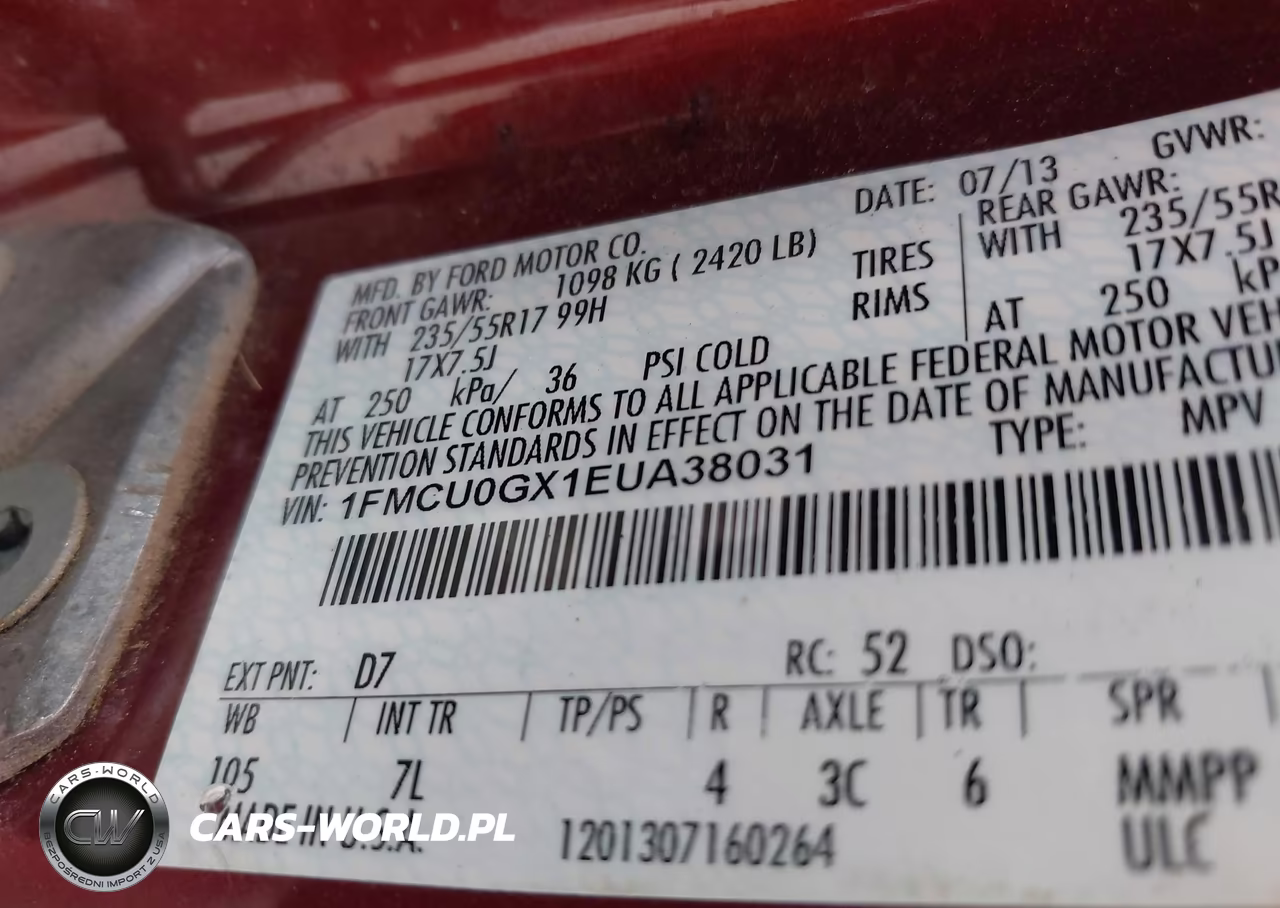 2014 Ford Escape Se VIN:1FMCU0GX1EUA38031 - 9