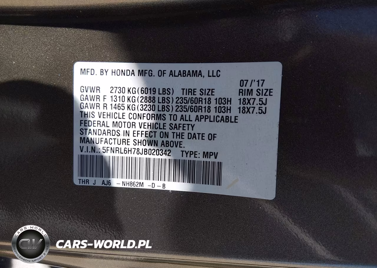 2018 Honda Odyssey Ex-L VIN:5FNRL6H78JB020342 - 9