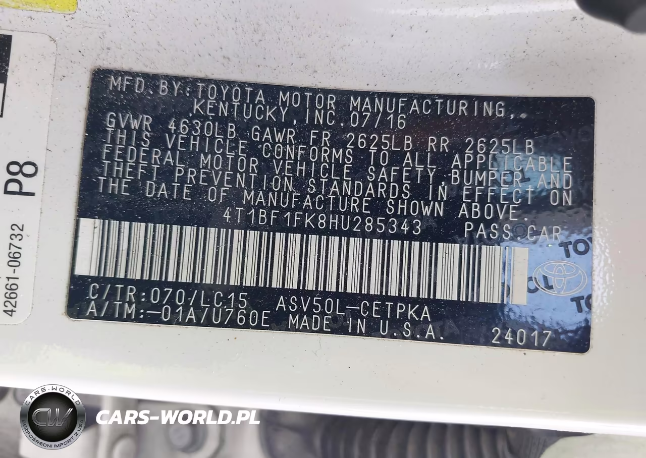 2017 Toyota Camry Xse VIN:4T1BF1FK8HU285343 - 9
