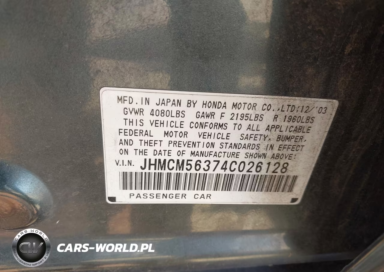 2004 Honda Accord 2.4 Lx VIN:JHMCM56374C026128 - 9
