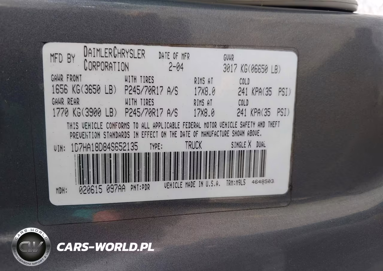 2004 Dodge Ram 1500 Slt-Laramie VIN:1D7HA18D84S652135 - 9