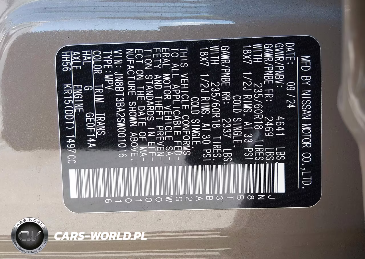 2025 Nissan Rogue Sv Fwd VIN:JN8BT3BA2SW001016 - 9