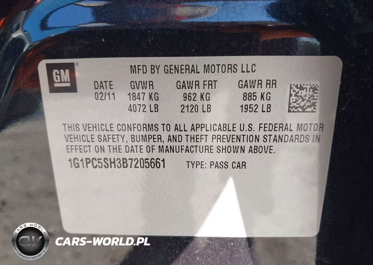 2011 Chevrolet Cruze Ls VIN:1G1PC5SH3B7205661 - 9