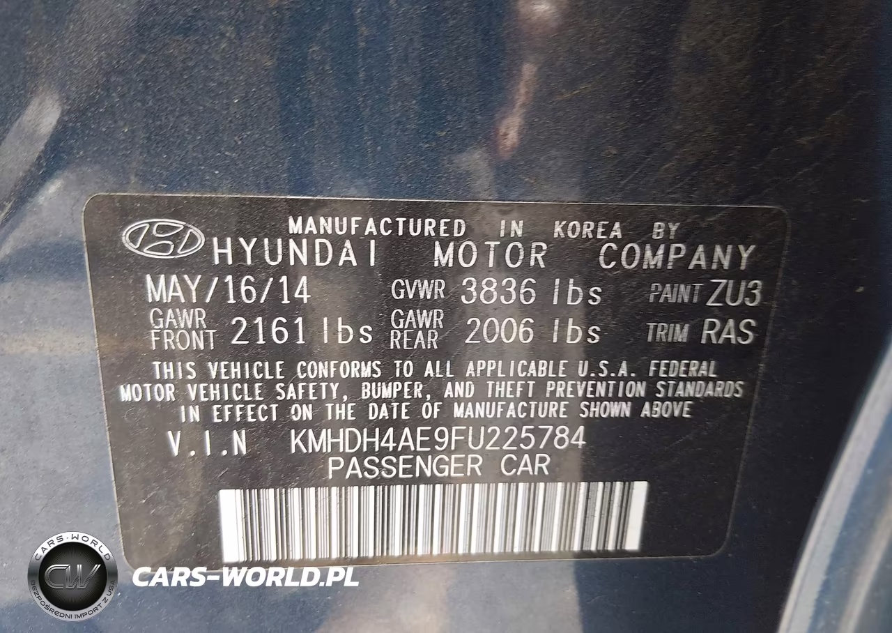 2015 Hyundai Elantra Se VIN:KMHDH4AE9FU225784 - 9