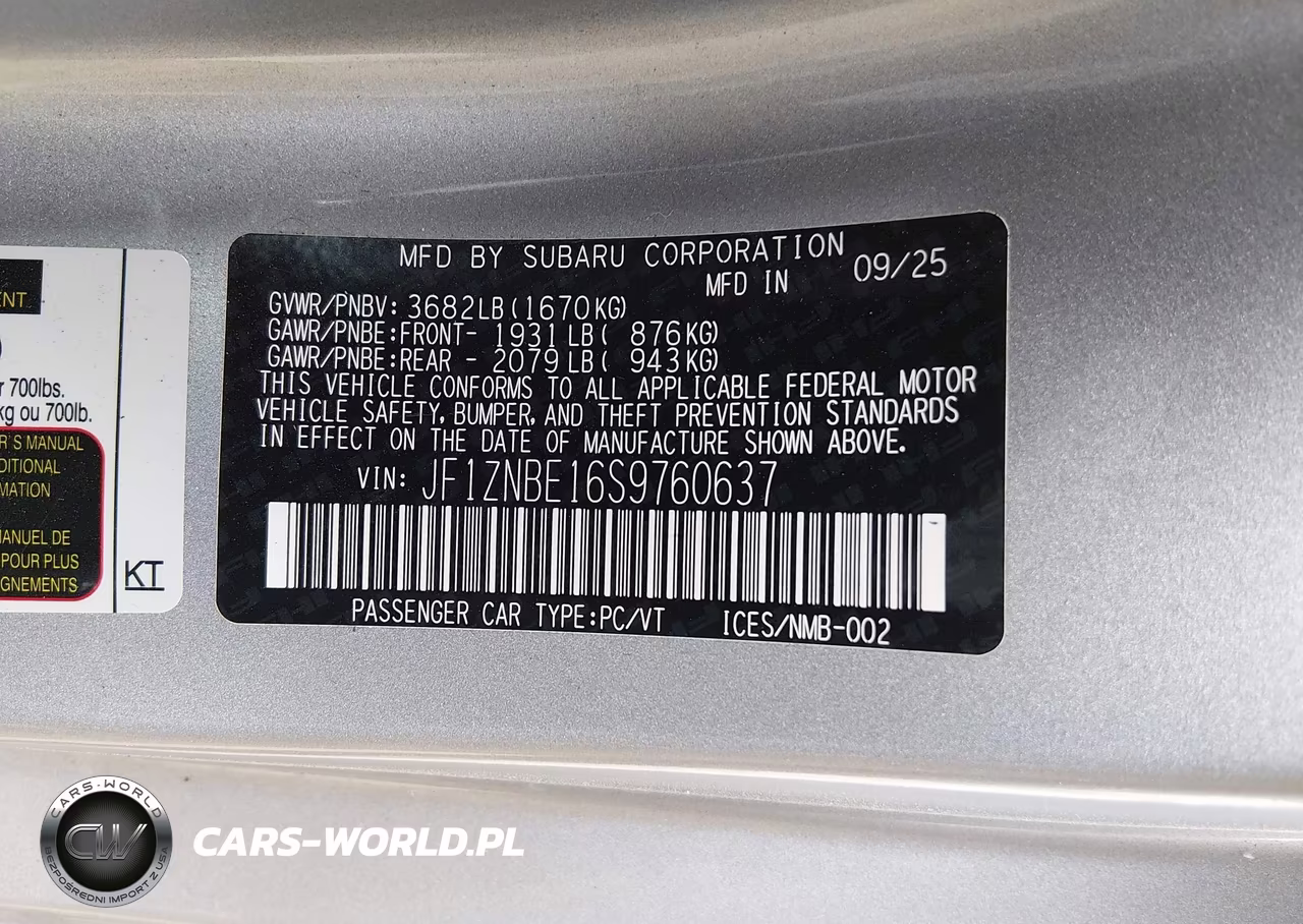 2025 Toyota Gr86 Premium VIN:JF1ZNBE16S9760637 - 9