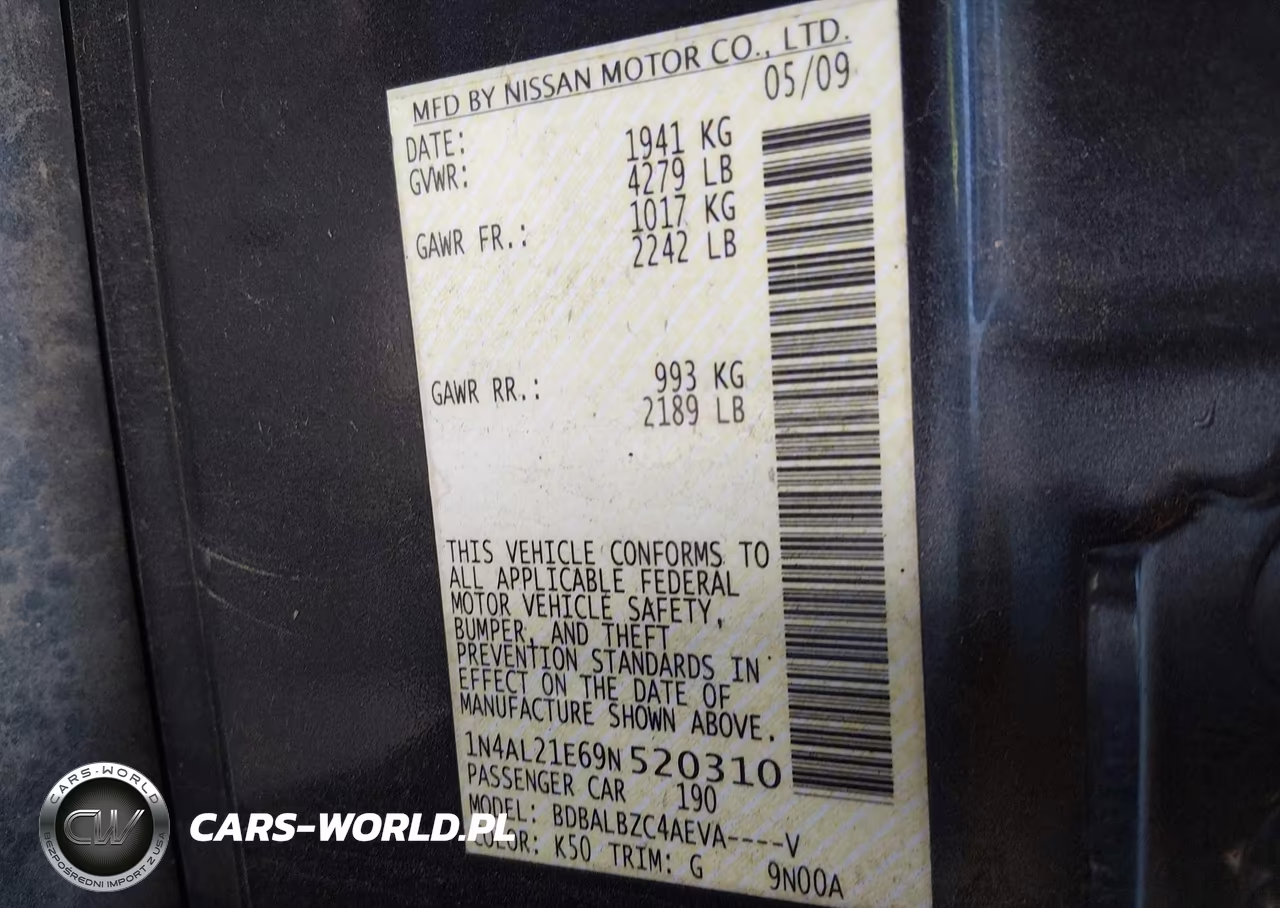 2009 Nissan Altima 2.5 S VIN:1N4AL21E69N520310 - 9