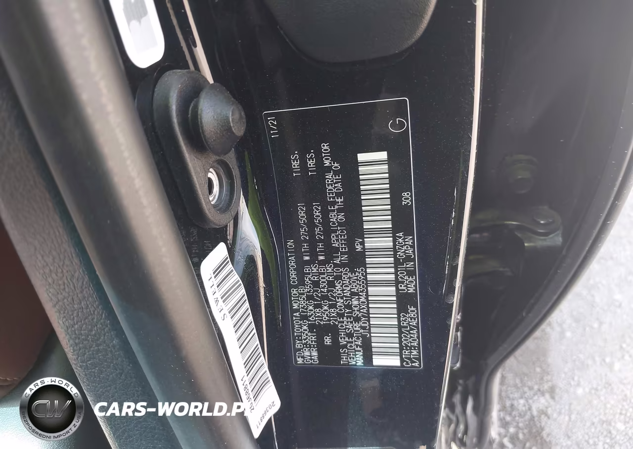 2021 Lexus Lx 570 Three-Row VIN:JTJDY7AX0M4355955 - 9