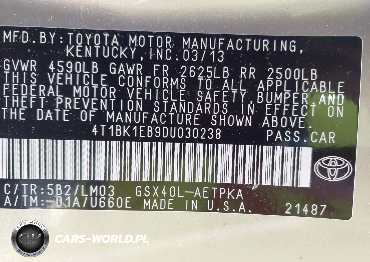 2013 Toyota Avalon Limited VIN:4T1BK1EB9DU030238 - 9