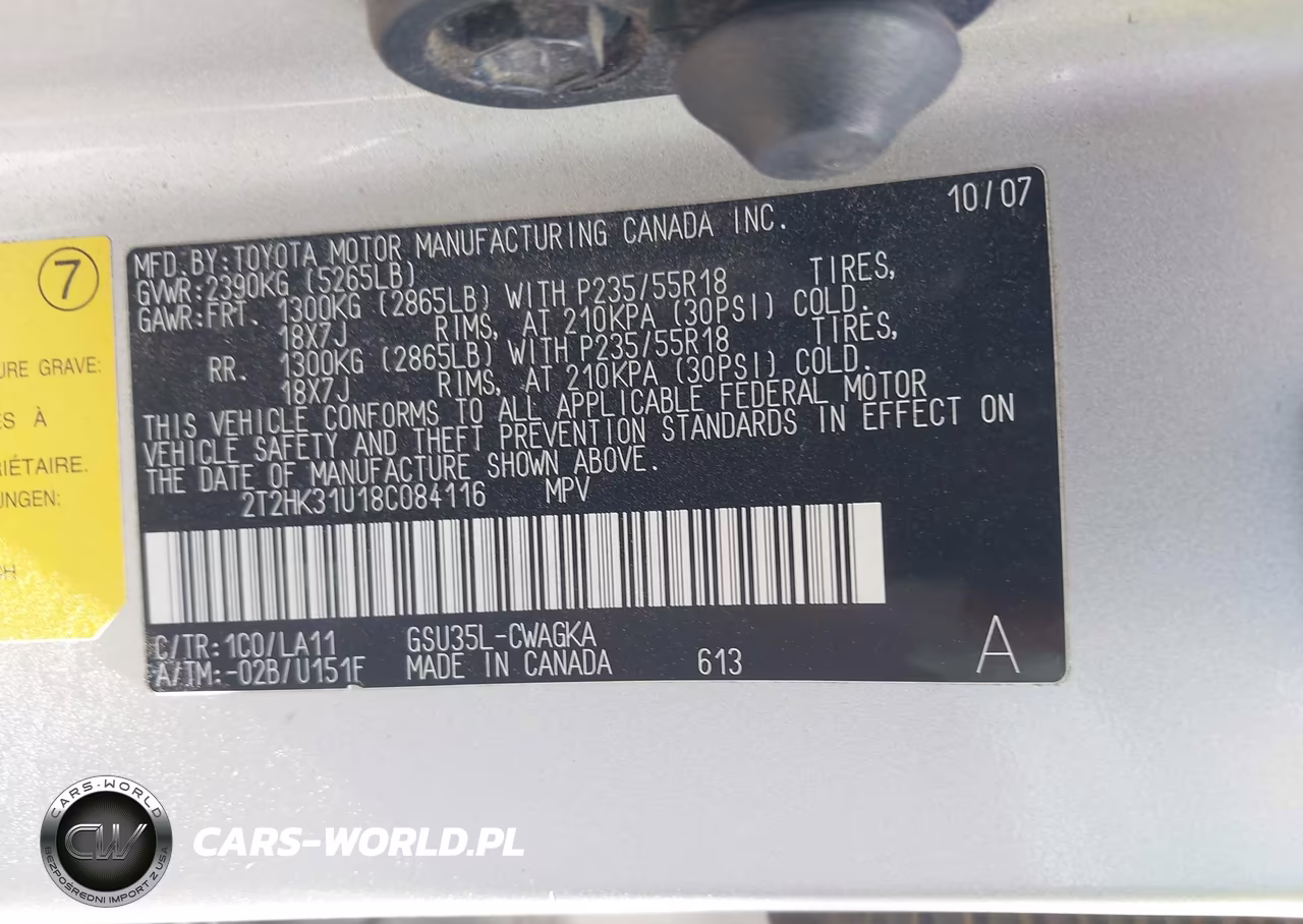 2008 Lexus Rx 350 VIN:2T2HK31U18C084116 - 9