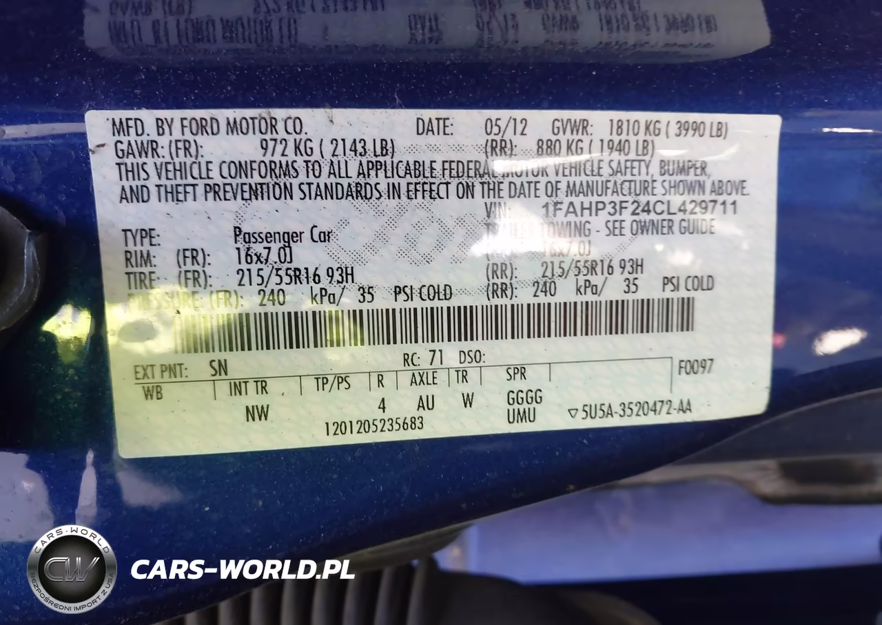 2012 Ford Focus Se VIN:1FAHP3F24CL429711 - 9